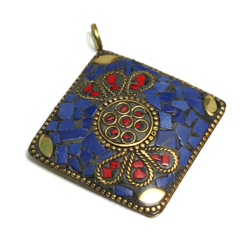 men’s sterling silver cufflinks 1 Pc Tibetan Pendant Multicolor 2.5 Inch