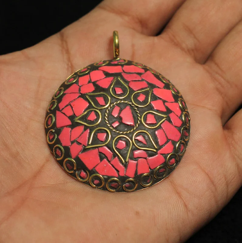 personalized family tree necklace 1 Pc Tibetan Pendant Round Shape Multicolor 2.25 Inch