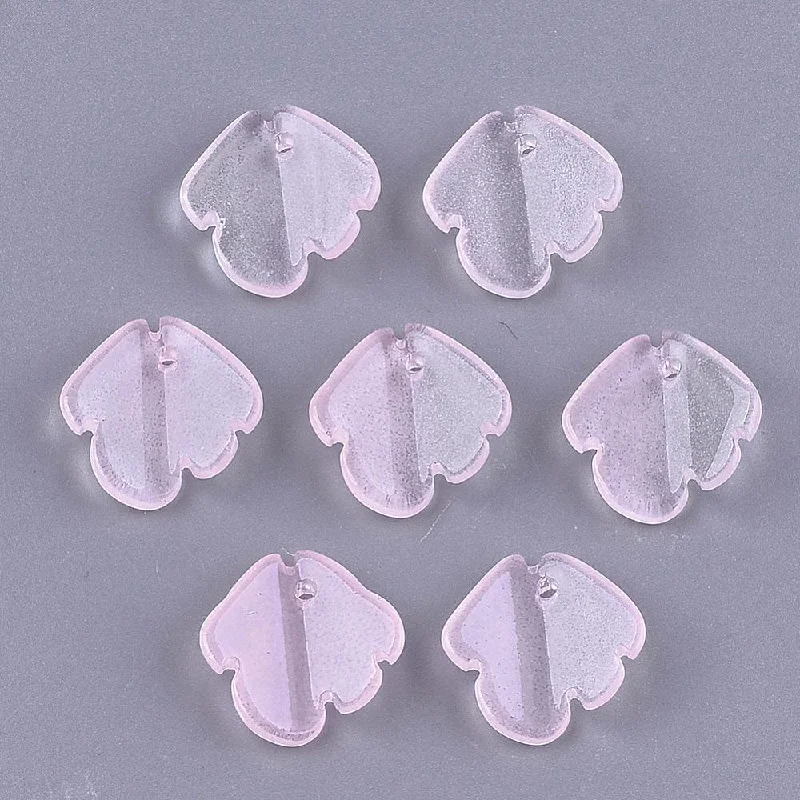 rose gold cartilage barbell 10 Pcs, 16x14.5mm, Transparent Fish Glass Charms Pink