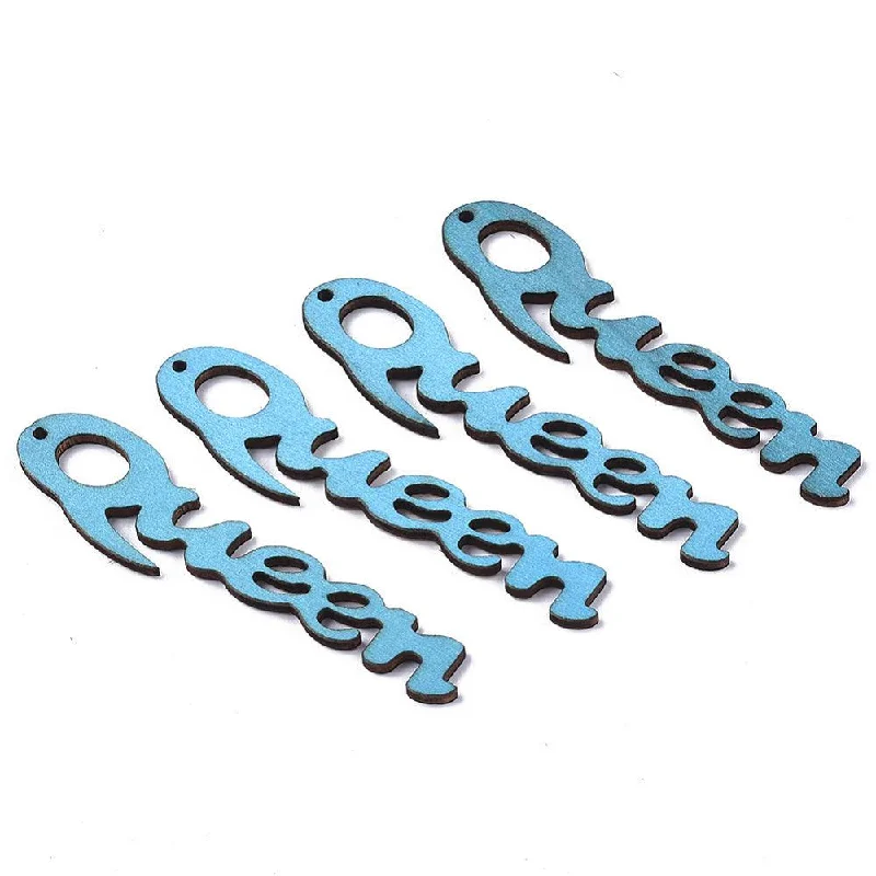 unique wooden bead necklace 10 Pcs, 17x74x2.5mm. Wood Pendants, Word Queen, Deep Sky Blue unique wooden bead necklace 10 Pcs, 17x74x2.5mm. Wood Pendants, Word Queen, Deep Sky Blue