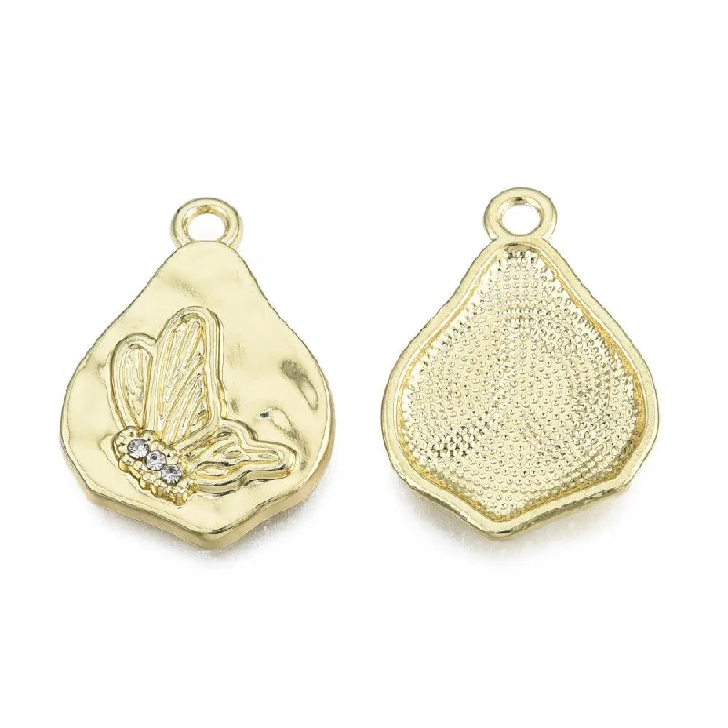 birthstone necklace for mom 25x18mm Alloy Teardrop with Butterfly Pendants Light Gold birthstone necklace for mom 25x18mm Alloy Teardrop with Butterfly Pendants Light Gold