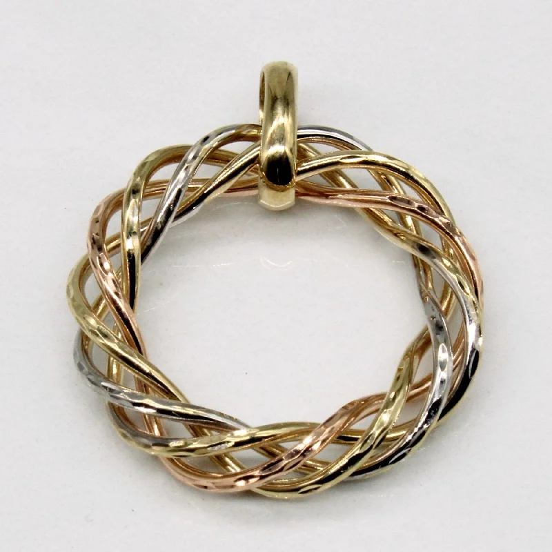 10k Tri Tone Gold Wreath Pendant