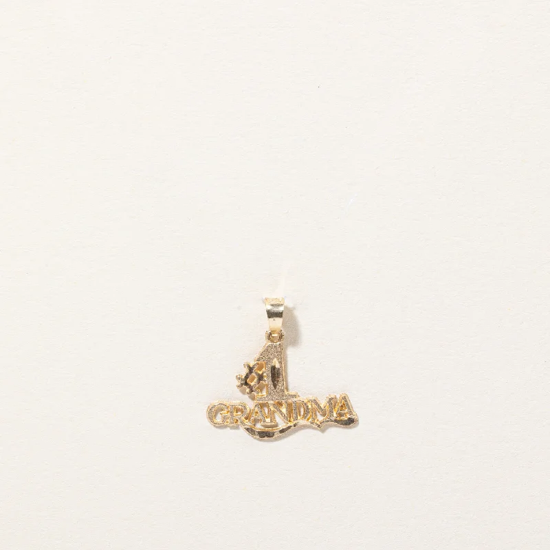white gold necklace simple 10k Yellow Gold '#1 Grandma' Pendant