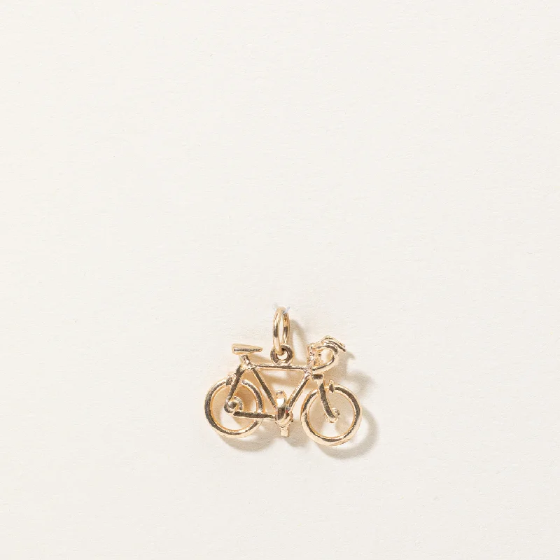 silver Celtic knot necklace 10k Yellow Gold Bicycle Charm