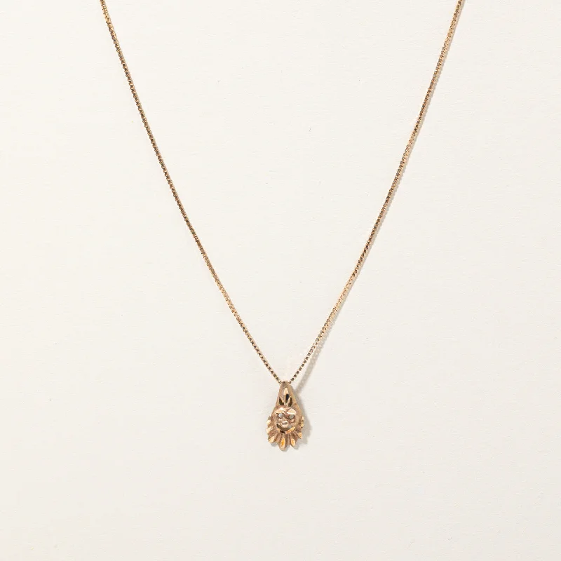real ruby pendant necklace 10k Yellow Gold Clown Pendant & Necklace | 20" |