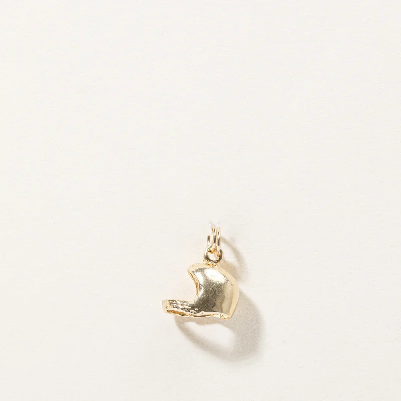 black spinel ring men 10k Yellow Gold Helmet Charm
