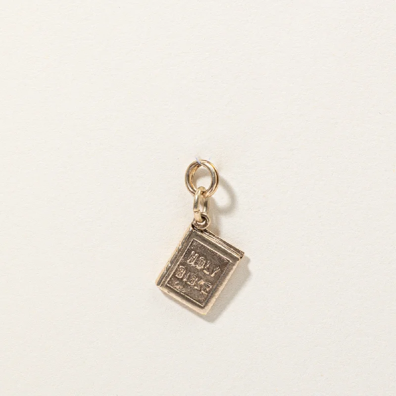 celestial sun and moon earrings 10k Yellow Gold Holy Bible Charm
