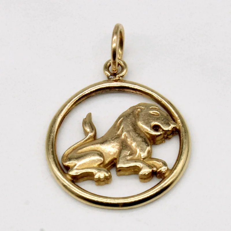 10k Yellow Gold Lion Charm