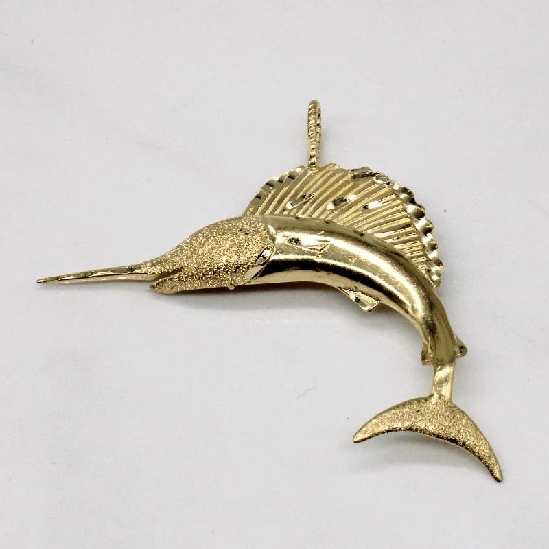 10k Yellow Gold Swordfish Pendant