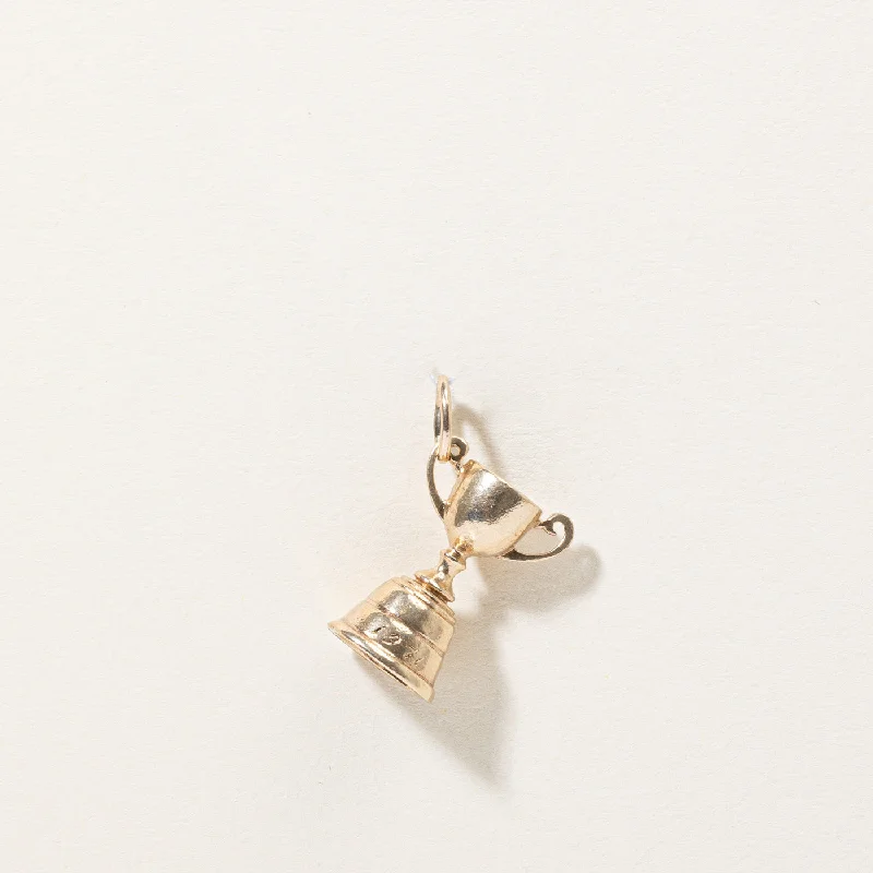 minimalist threader earrings gold 10k Yellow Gold Trophy Cup Charm