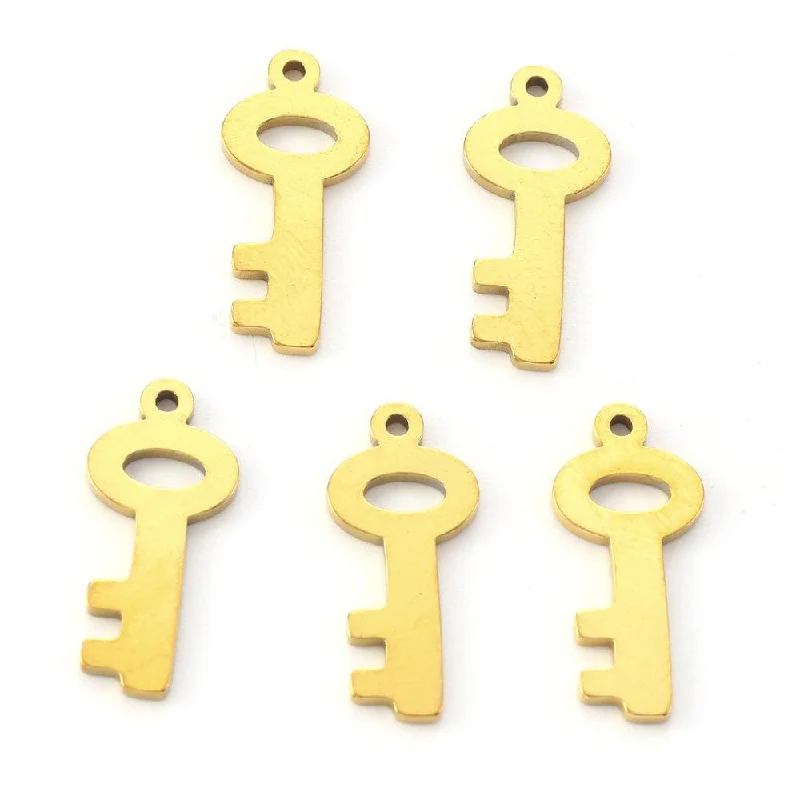 custom star sign necklace 10 Pcs, 19x8.5mm Laser Cut Key Stainless Steel Pendants