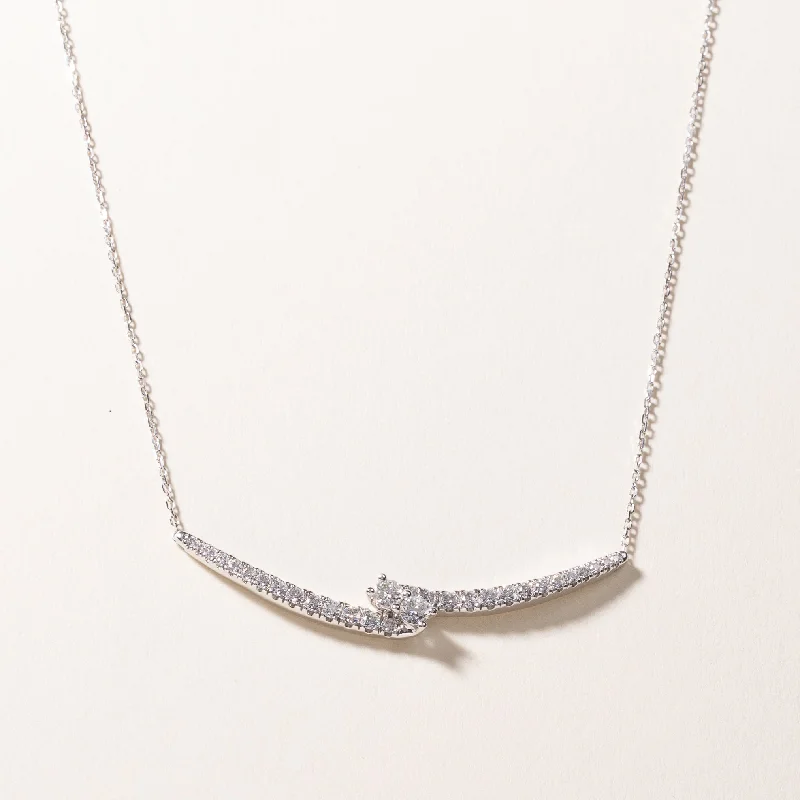 gold choker necklace simple 14k White Gold Diamond Necklace | 1.02ctw | 17"-18"-19" gold choker necklace simple 14k White Gold Diamond Necklace | 1.02ctw | 17"-18"-19"