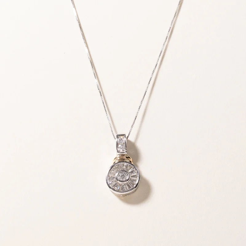 vintage locket necklace gold 14k White Gold Diamond Necklace | 1.03ctw | 18"