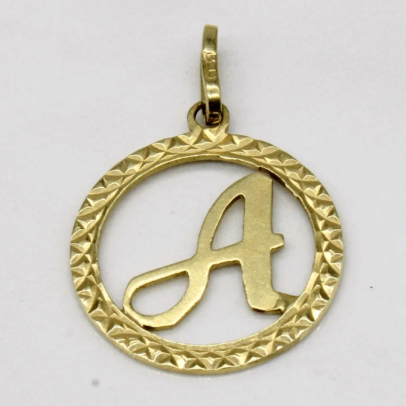 14k Yellow Gold 'A' Charm