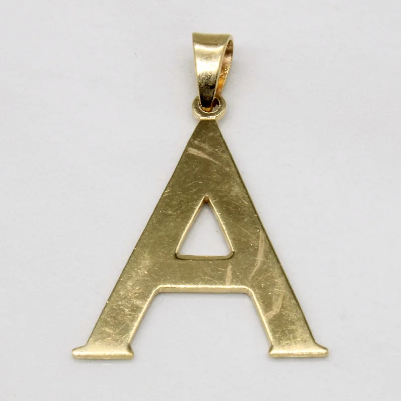 14k Yellow Gold 'A' Pendant