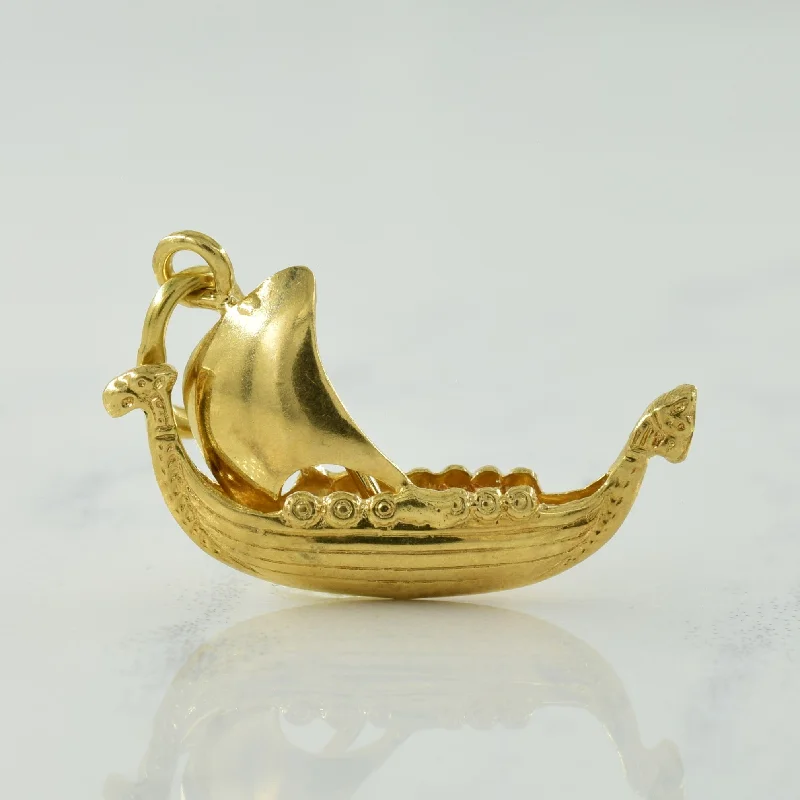 14k Yellow Gold Ship Charm |