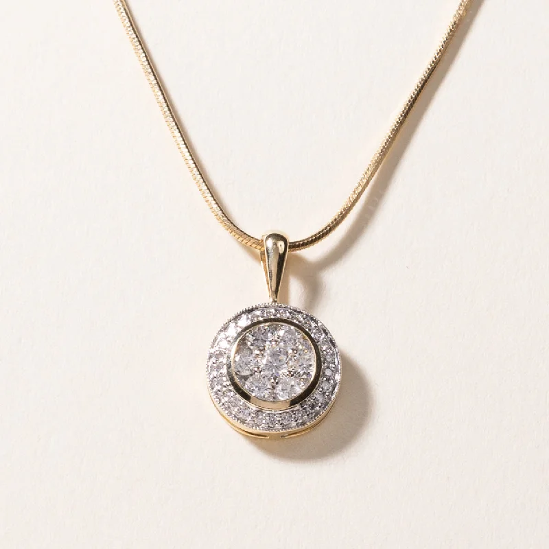 cubic zirconia eternity necklace 14k Yellow Gold Diamond Necklace | 0.98ctw | 18"