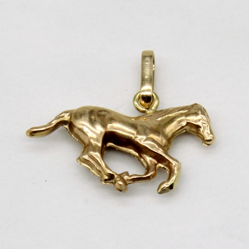 14k Yellow Gold Horse Charm