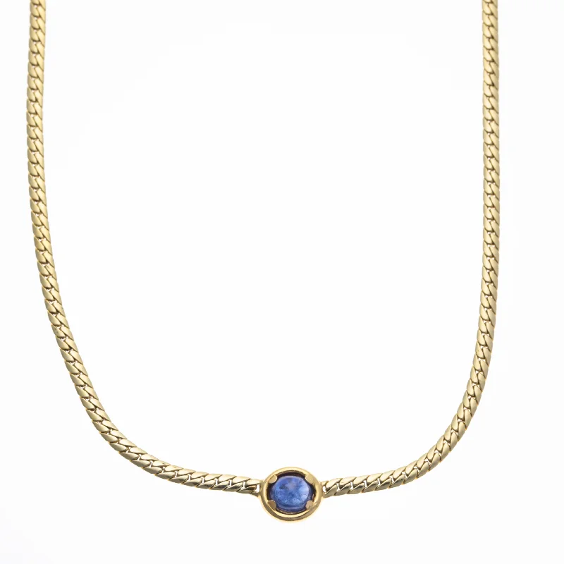 14K Yellow Gold Sapphire Necklace | 1.60ct | 15" |