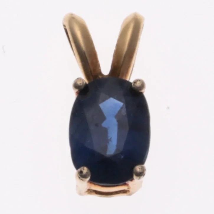 14K Yellow Gold Sapphire Pendant | 0.76ctw