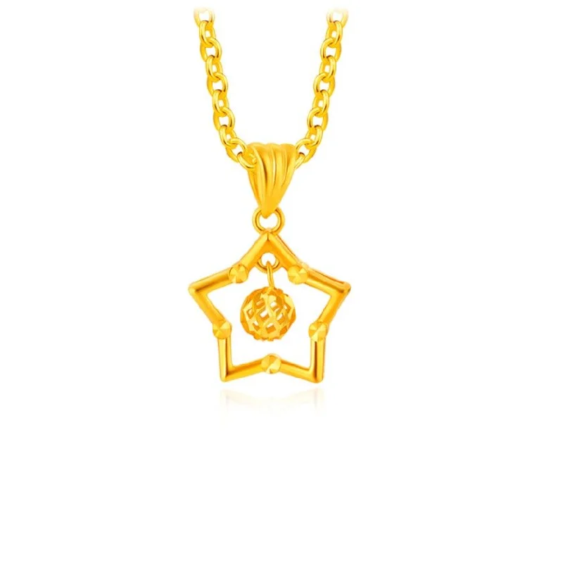 black stainless steel signet ring 18K Gold Globe within Star Pendant