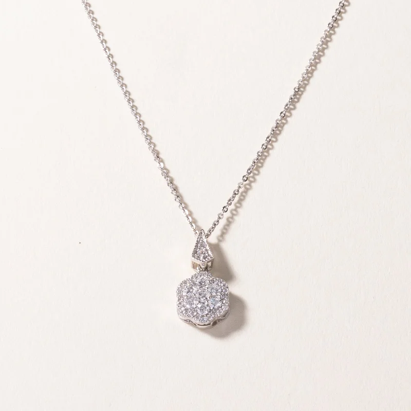 wedding anniversary diamond ring 18k White Gold Diamond Necklace | 0.51ctw | 16"