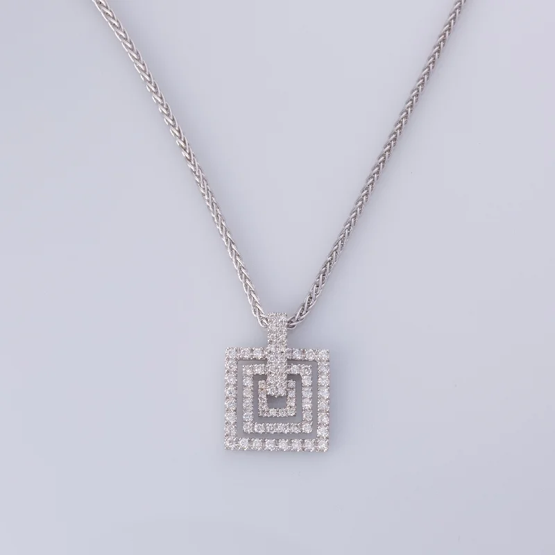 18K White Gold Diamond Necklace | 1.05ctw | 18"|