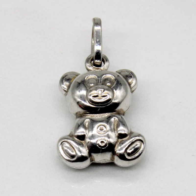 18k White Gold Teddy Bear Charm