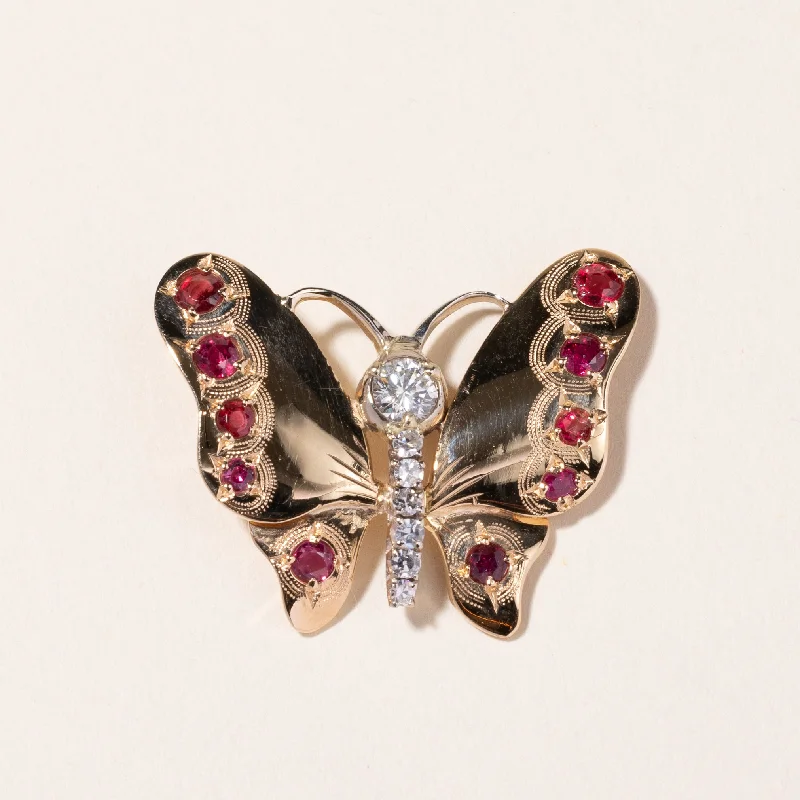solid gold disc charm bracelet 18k Yellow Gold Ruby & Diamond Butterfly Pendant | 0.81ctw, 0.45ctw |