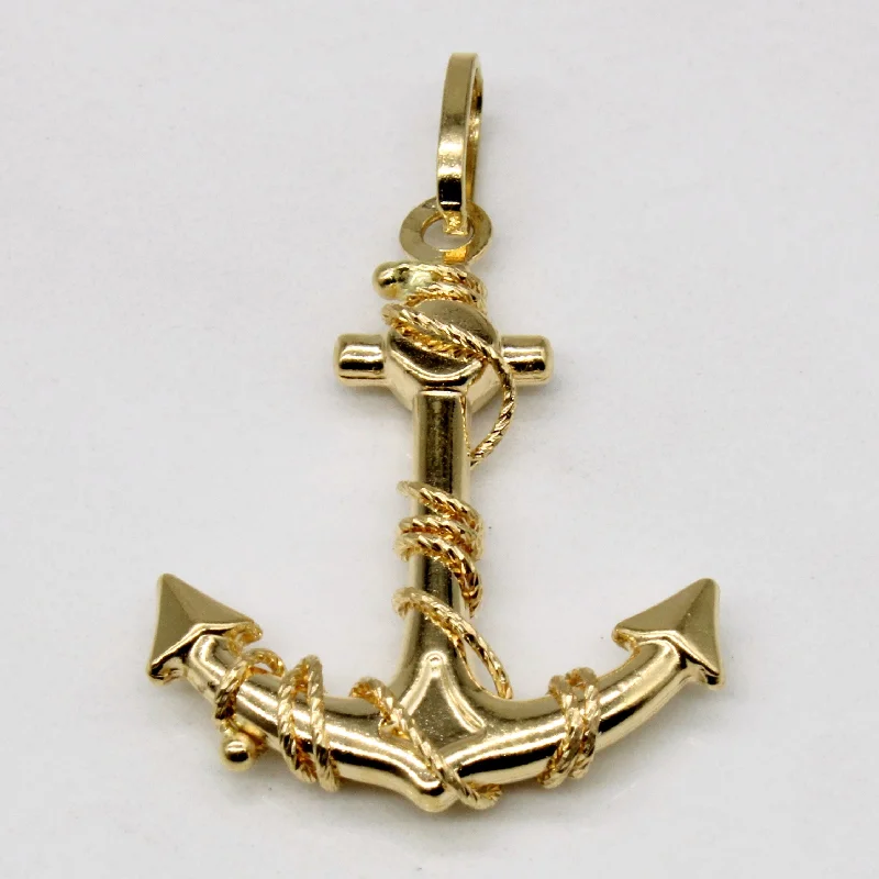 18k Yellow Gold Anchor Charm