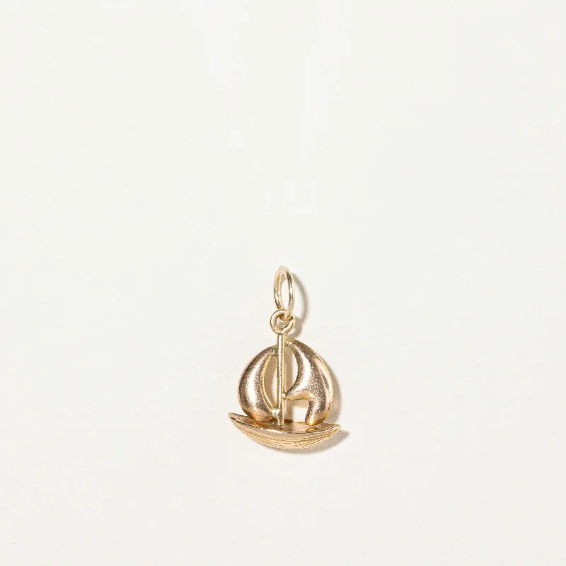 18k Yellow Gold Boat Charm