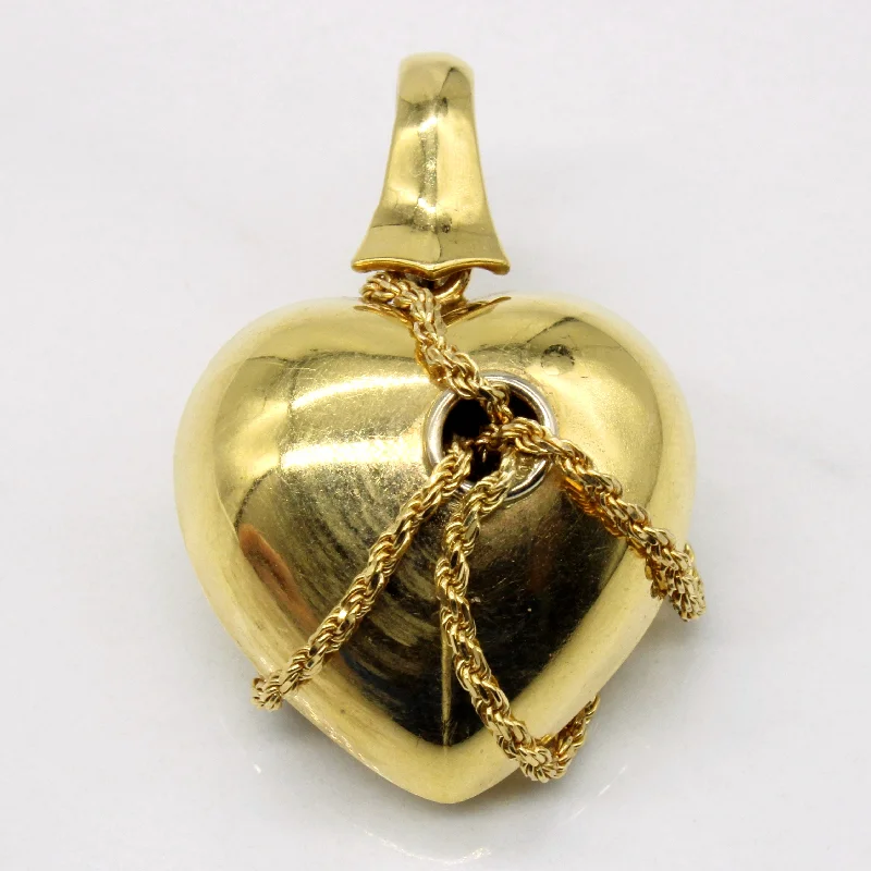 18k Yellow Gold Chained Heart Pendant