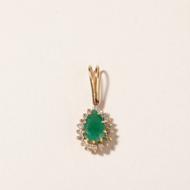 engraved pendant necklace 18k Yellow Gold Emerald & Diamond Pendant | 1.14ct, 0.34ctw | engraved pendant necklace 18k Yellow Gold Emerald & Diamond Pendant | 1.14ct, 0.34ctw |