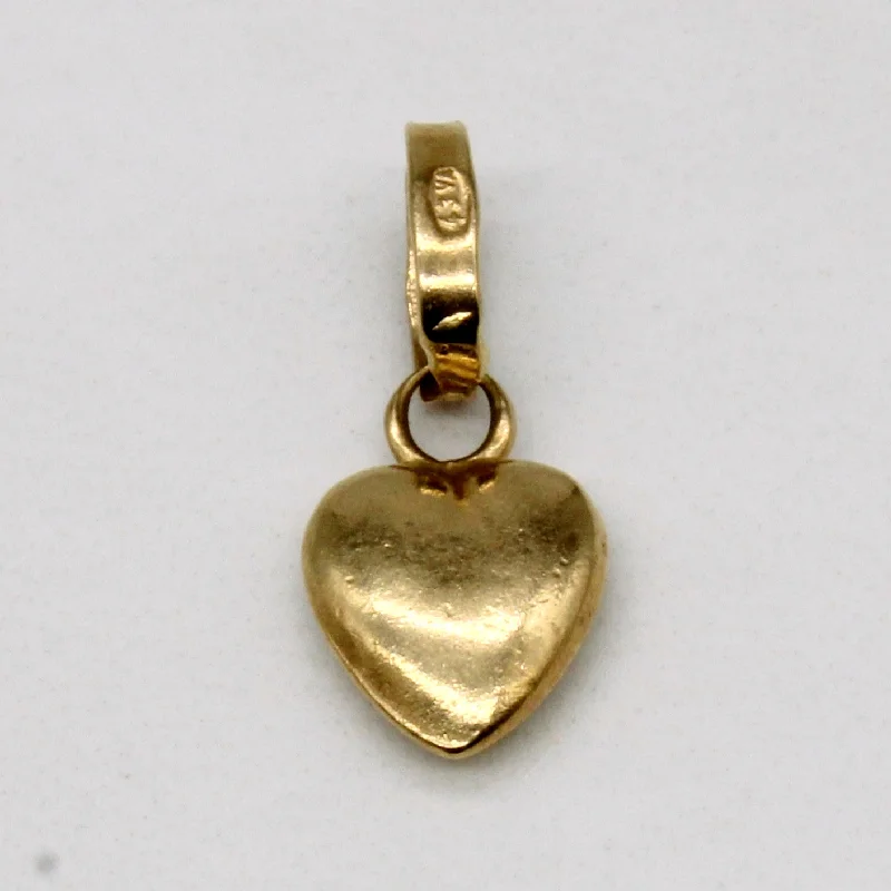 18k Yellow Gold Heart Charm