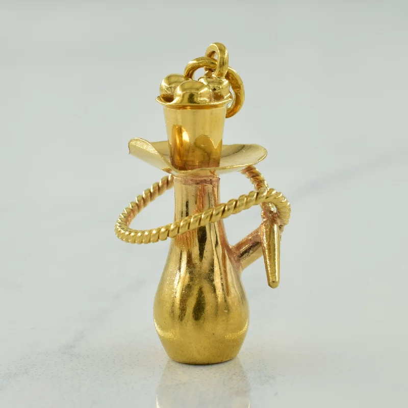 21k Yellow Gold Hookah Shisha Charm |