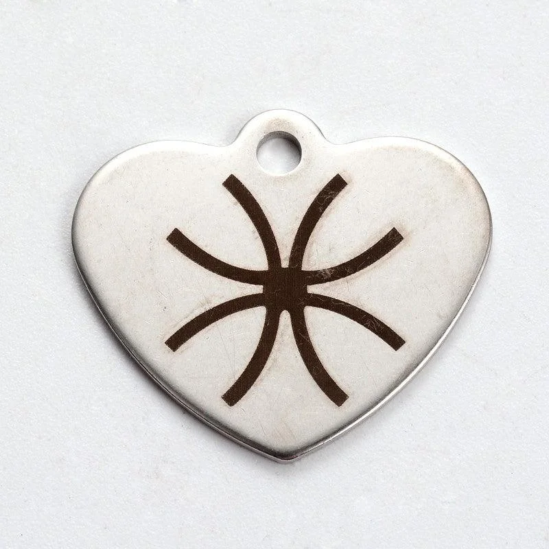 vintage-inspired gold locket 2 Pcs, 21x24mm Heart with Direction Pattern Stainless Steel Pendants