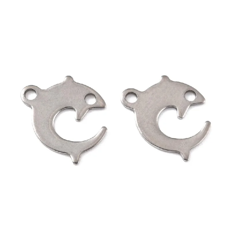 antique silver charm bracelet 13.5x11mm Dolphin Stainless Steel Pendants