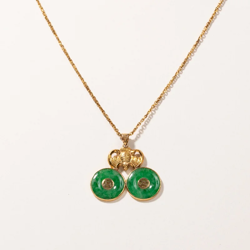 elegant pearl bridal set 22k Yellow Gold Jade Necklace | 16.50x16.50x2.00mm | 13"