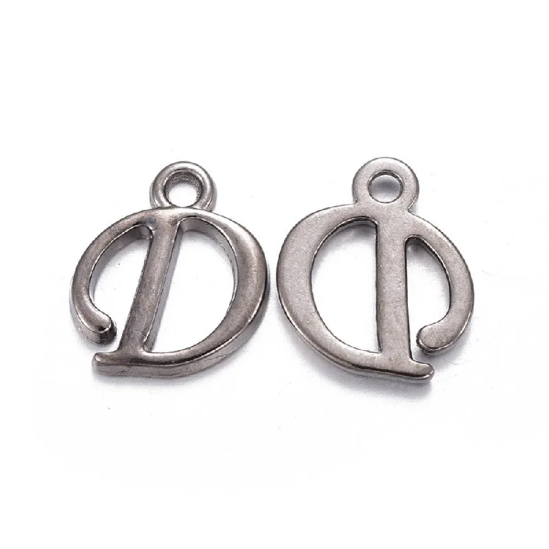 handcrafted beaded hoop earrings 13x11mm Alloy Letter D Charms Pendants Gunmetal Plated handcrafted beaded hoop earrings 13x11mm Alloy Letter D Charms Pendants Gunmetal Plated