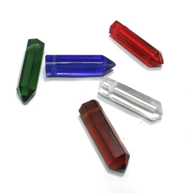 men’s woven leather bracelet 5 Pcs Assorted Borosil Glass Pendant 35x8mm