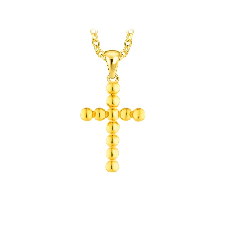 sterling silver charm anklet 916 Gold Cross of Belief Pendant