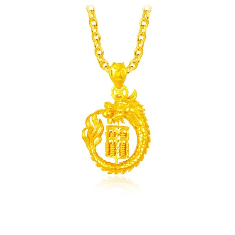 unique diamond eternity band 916 Gold Dragon Abacus Pendant