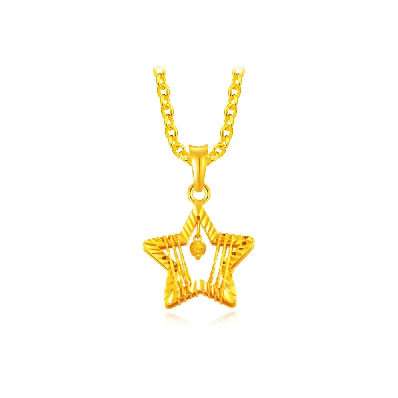 vintage diamond brooch pin 916 Gold Encompassing Star Pendant