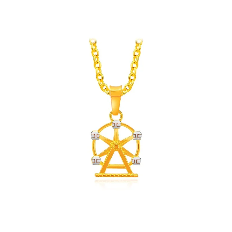 personalized hand-stamped bar ring 916 Gold Ferris Wheel Pendant