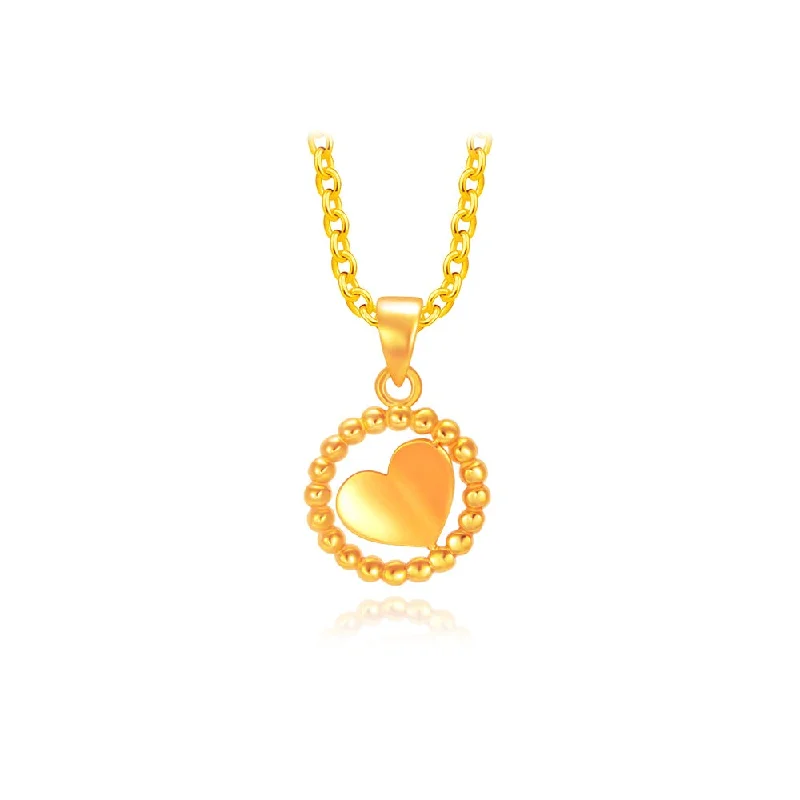unique zodiac constellation necklace 916 Gold Fluttering Heart Pendant