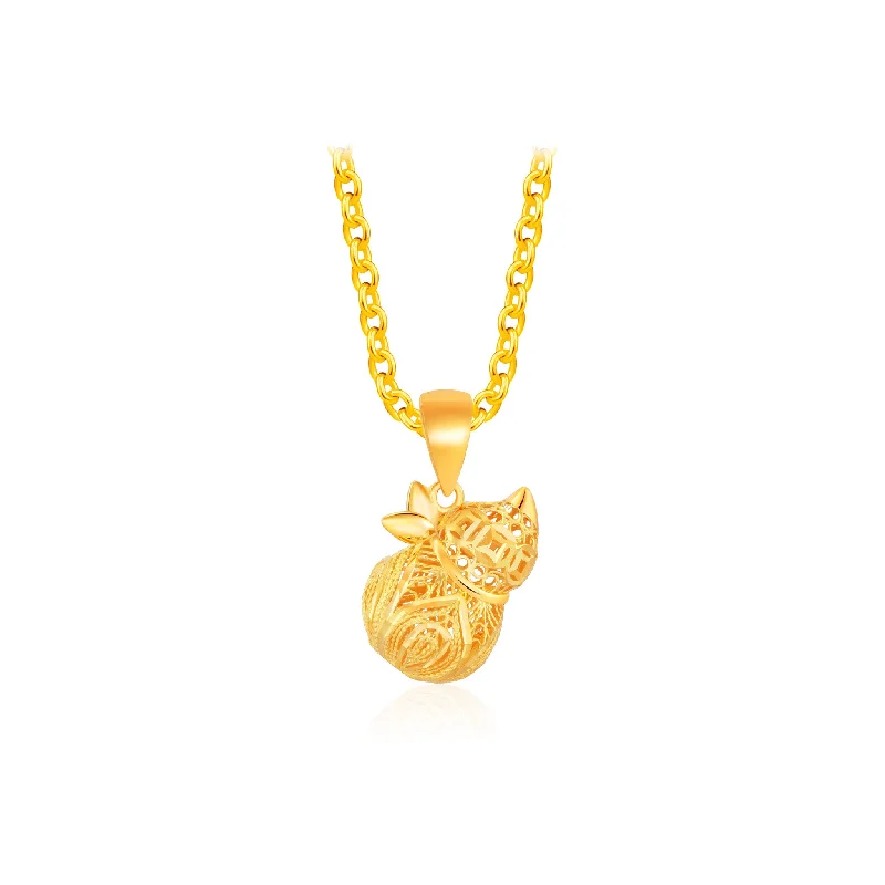handmade copper wire ring 916 Gold Gourd of Prosperity Pendant