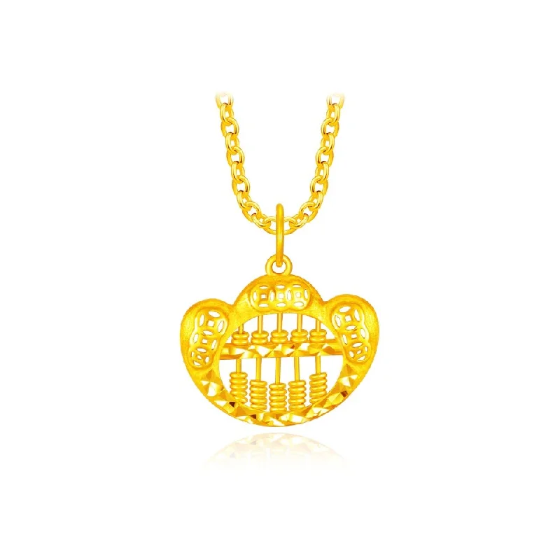 adjustable charm necklace 916 Gold Ingot Abacus Pendant