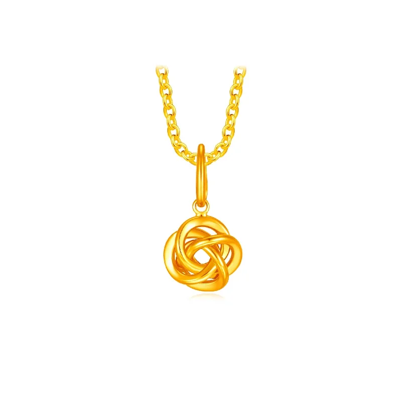 birthstone stacking rings set 916 Gold Knots of Faith Pendant