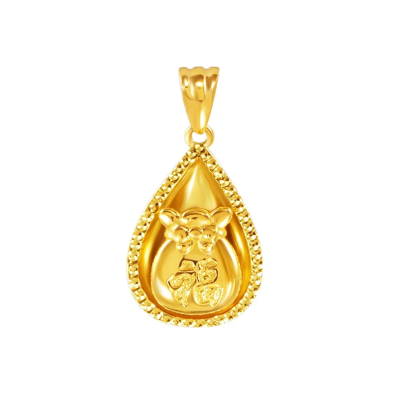 geometric diamond earrings gold 916 Gold Money Bag Pendant