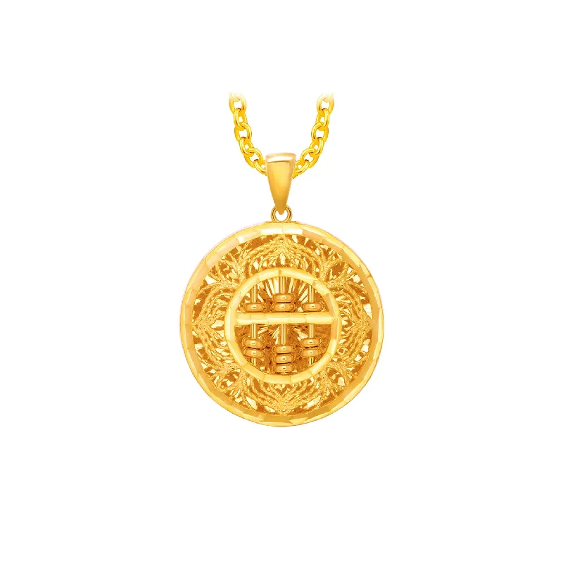 classic cubic zirconia pendant 916 Gold Prosperity Fusion Abacus Pendant